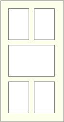 1 large plus 4 small rectangles hangs vertical